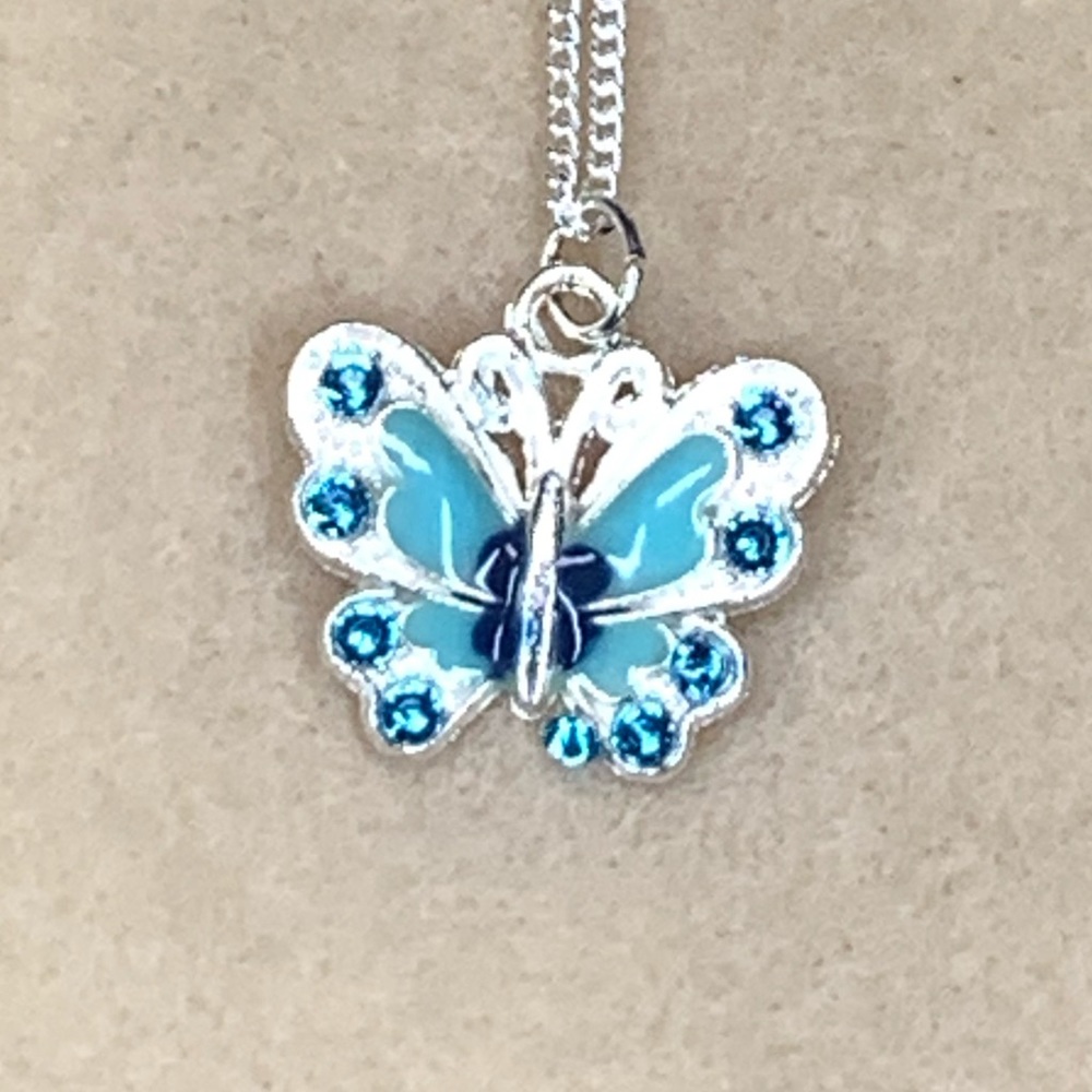 Cute Blue Butterfly Necklace